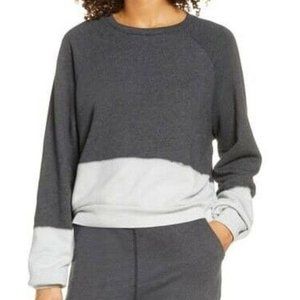 Zella Dip Dye Sweatshirt Grey Forged Large NWT